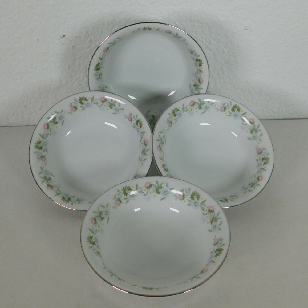 Johann Haviland Forever Spring Set 4 Fruit Berry Sauce Bowls 5" Bavaria Germany
